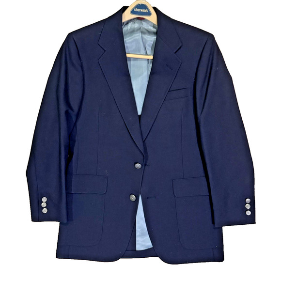 Hart Schaffner & Marx Jack Nicklaus Golden Bear Navy Blue Sports Coat Blazer 38R - Picture 13 of 16